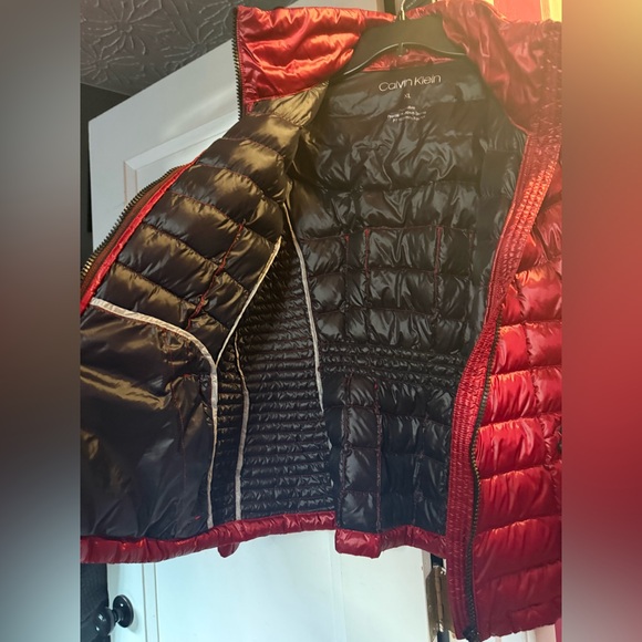 Calvin Klein Cherry Red Puffer Jacket - Picture 8 of 8